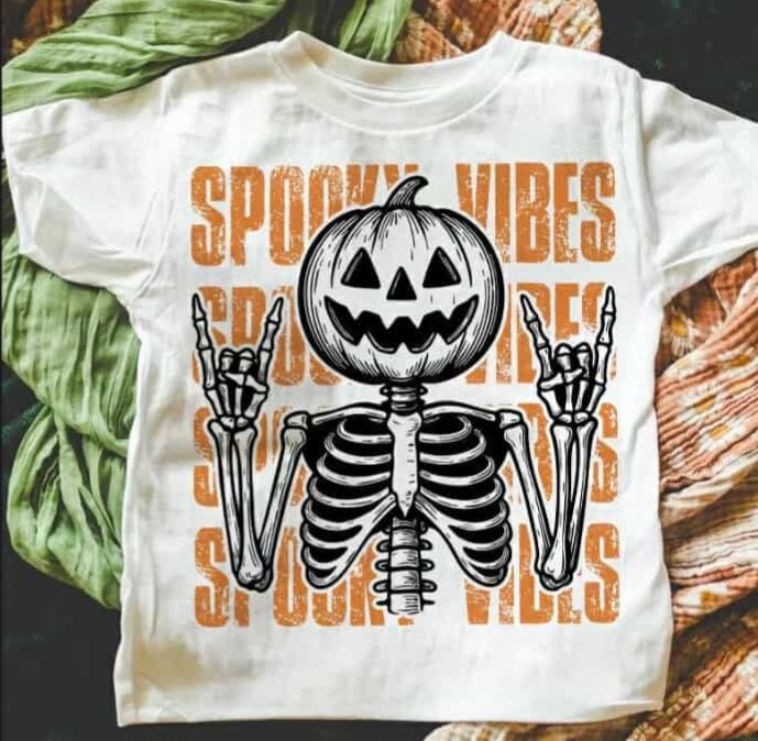 Spooky Vibes Pumpkin Skelly