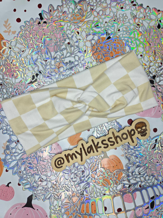 Neutral Checkered Front Twist